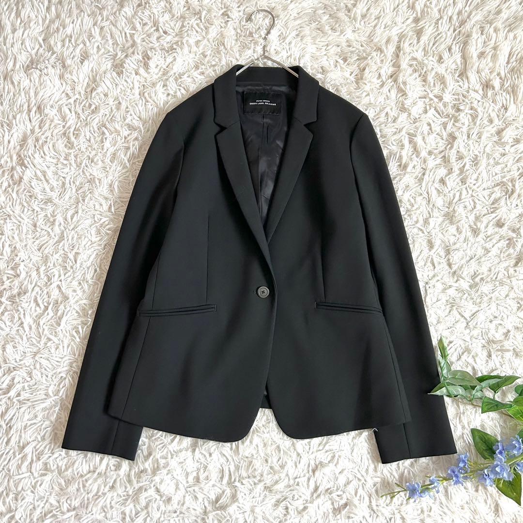 美品⁂グリーンレーベルリラクシング⁂ダブルクロス　パンツセットアップ　洗える　M