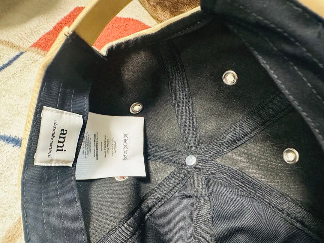 ami ベージュ キャップ ハート A刺繍