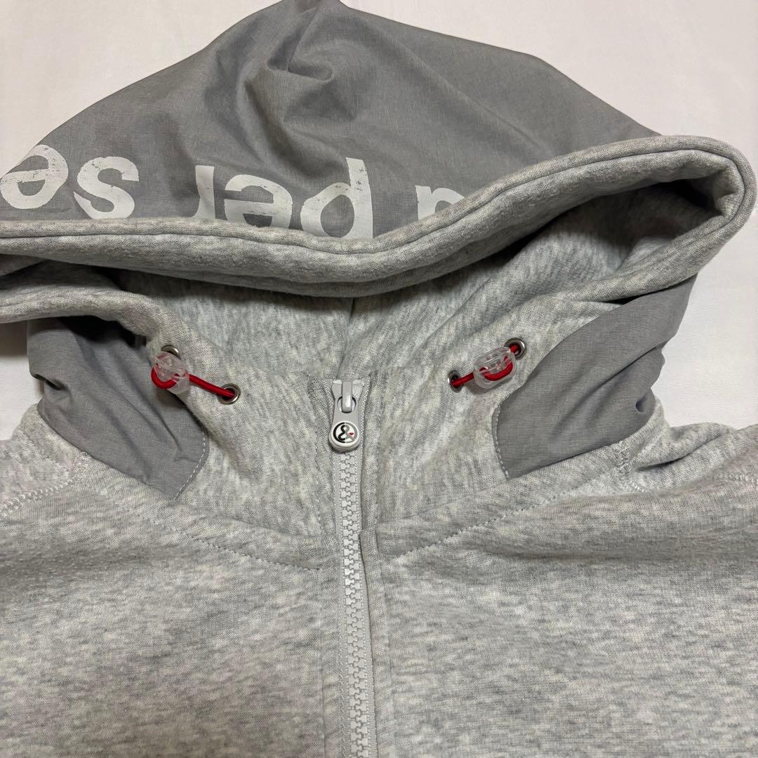 アンパスィ　and per se 長袖ダブルジップパーカー　グレー　LL