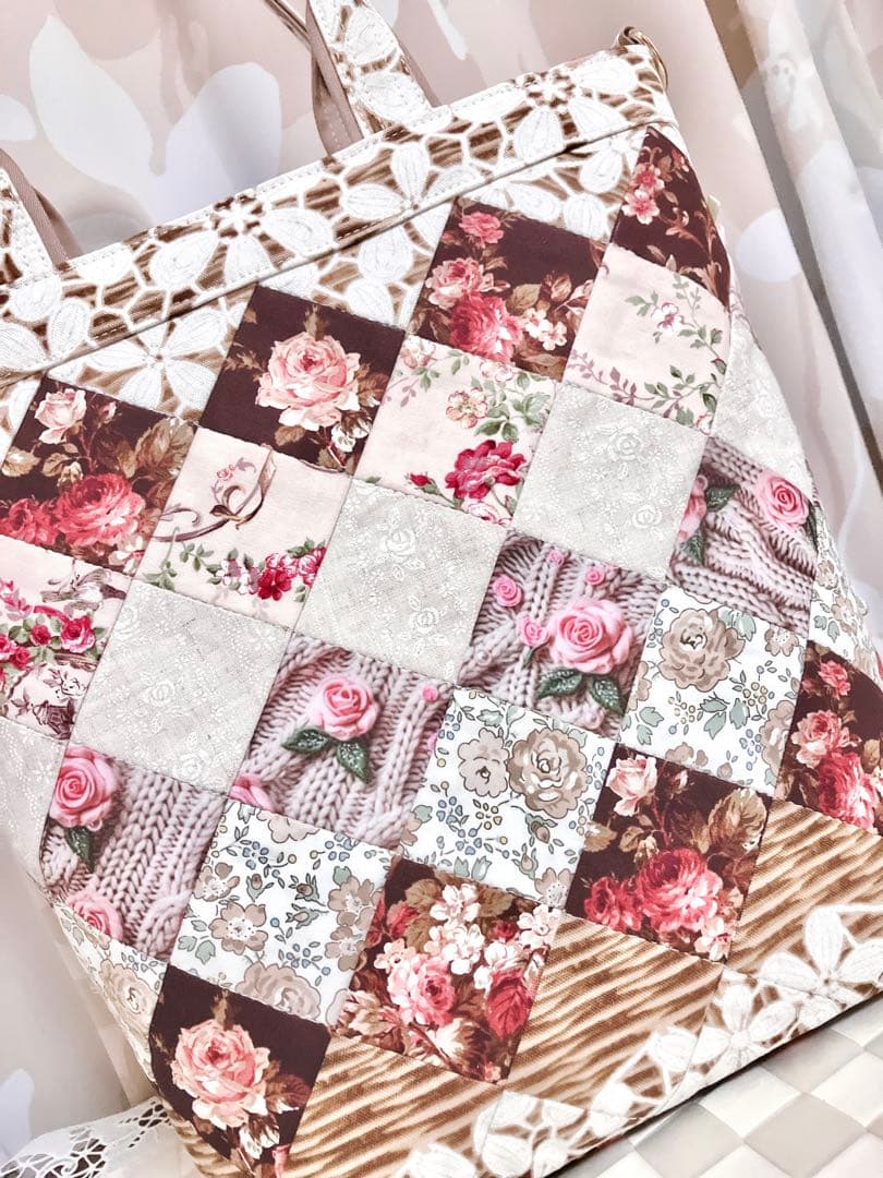♡*♡様 薔薇の花かご トートバッグ パッチワーク