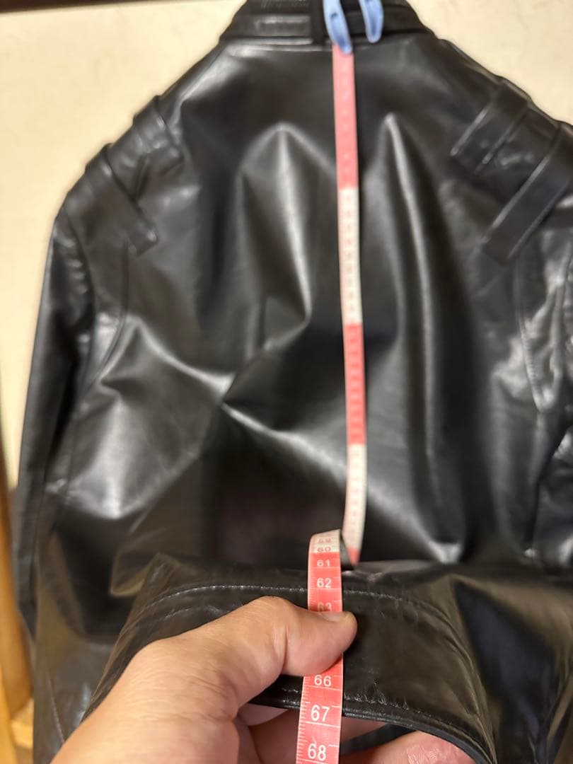 バルマンBALMAIN 黒レザーライダースジャケット サイズ52