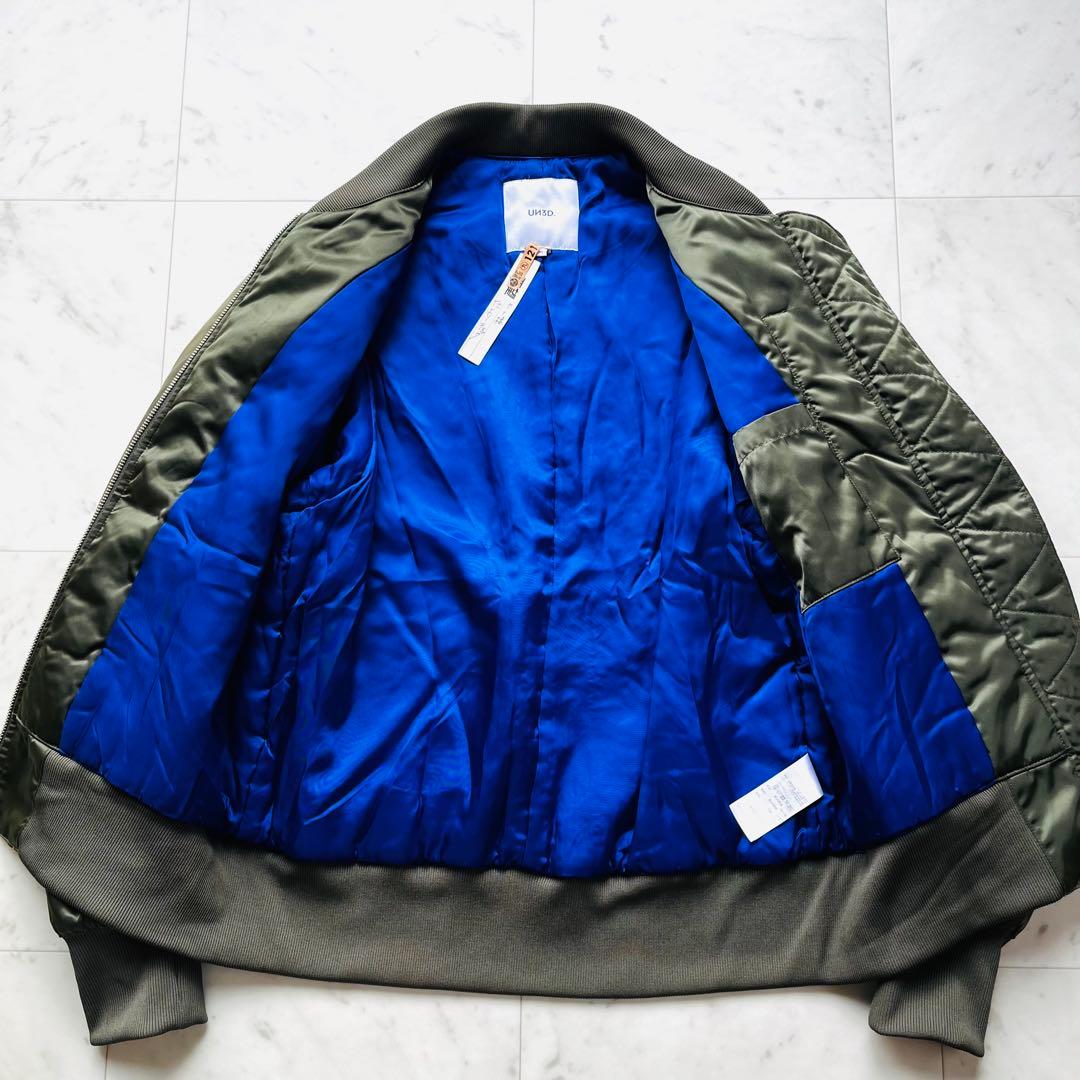美品 UN3D. アンスリード MA-1 ブルゾン 中綿入り カーキ 36