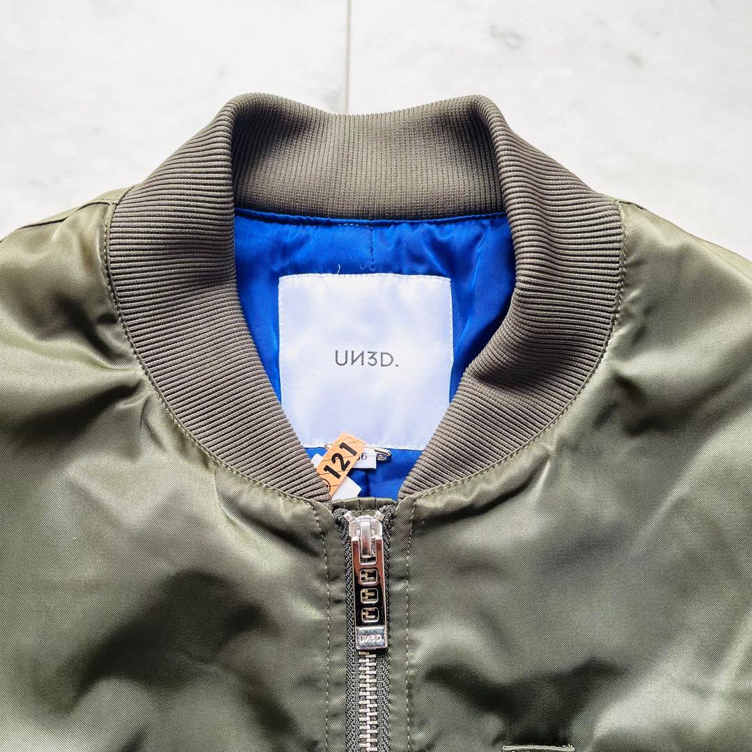 美品 UN3D. アンスリード MA-1 ブルゾン 中綿入り カーキ 36