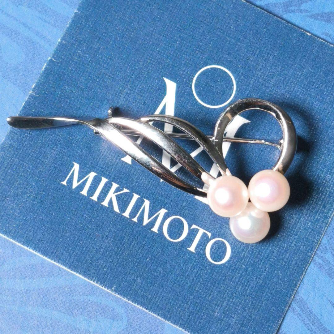 【美品 最高級!!】ミキモト ブローチ パール フォーマル 3珠 皇室御用達