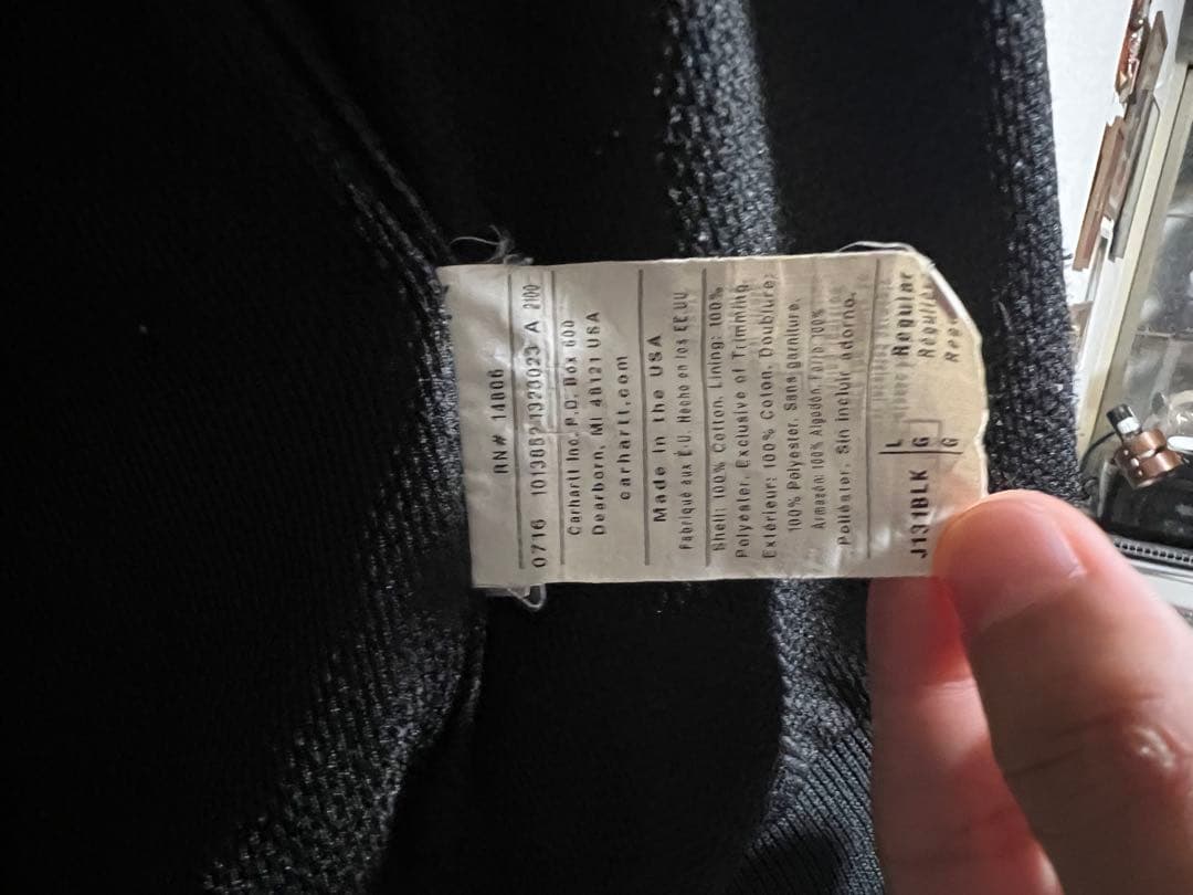 A*5様 USA 希少 刺繍 Carhartt アクティブジャケット 黒 L