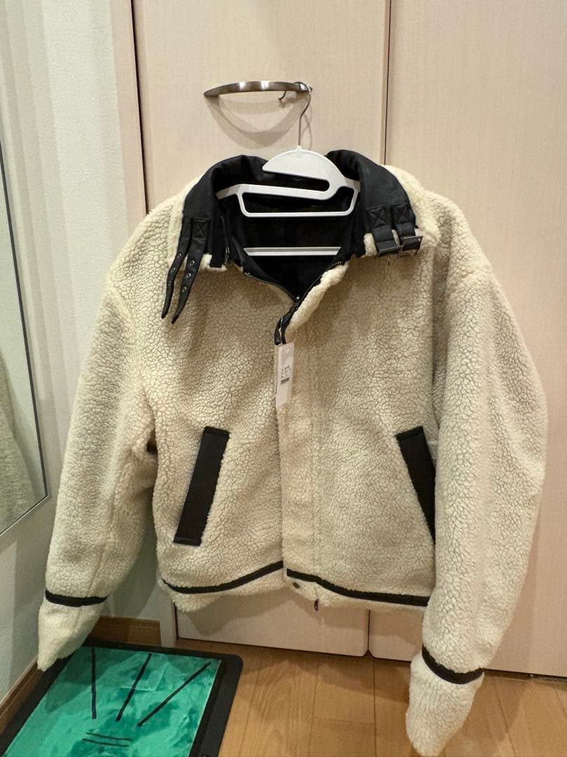 【CLEL】 4way リバーシブルフェイクムートンジャケット ネロピザ