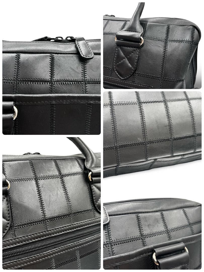 【新品タグ付き】トライオン　ビジネスバッグ　レザー　ブラック　通勤通学　大容量