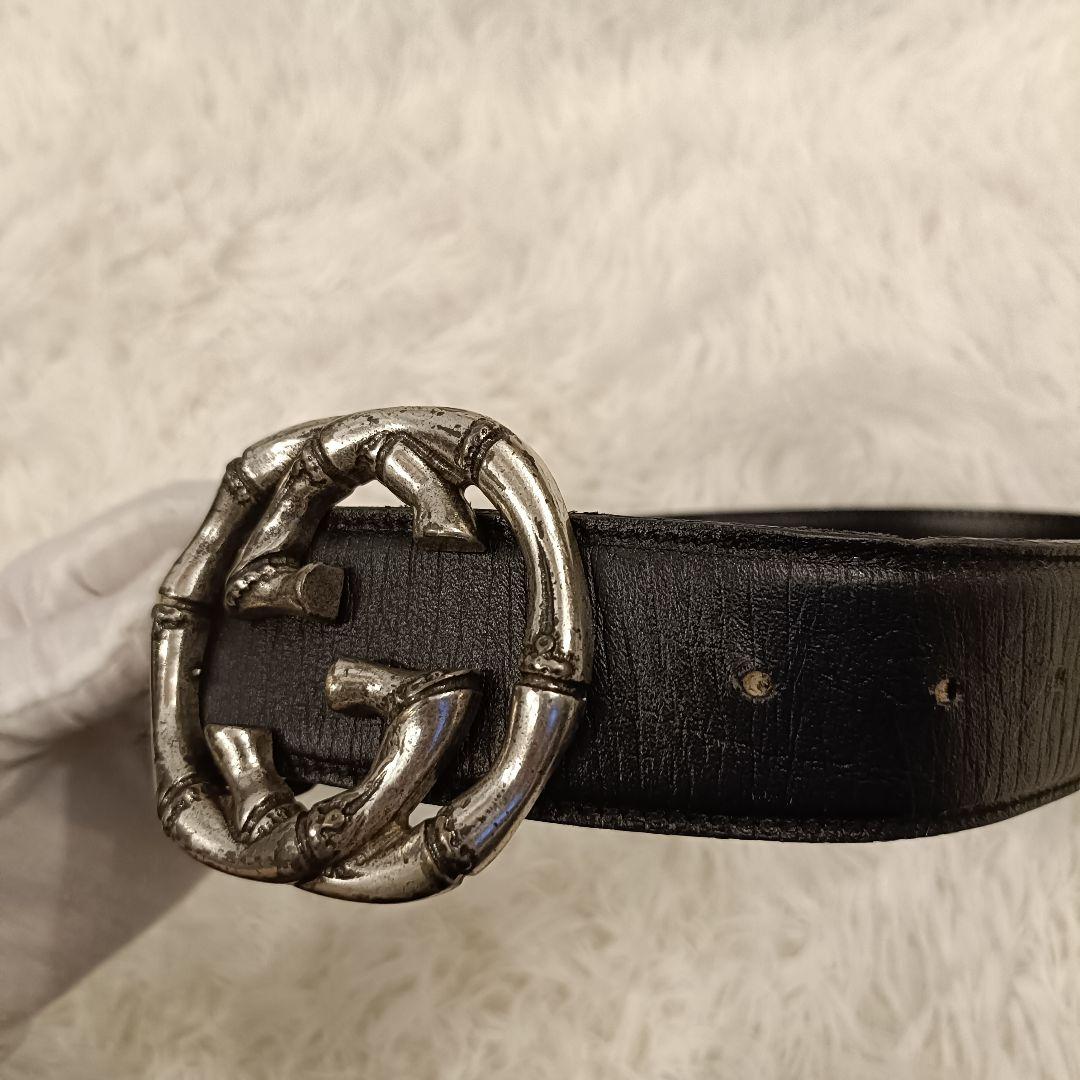 ₩*様 GUCCI✨ GG バンブー　バックル ブラック　ベルト　85cm