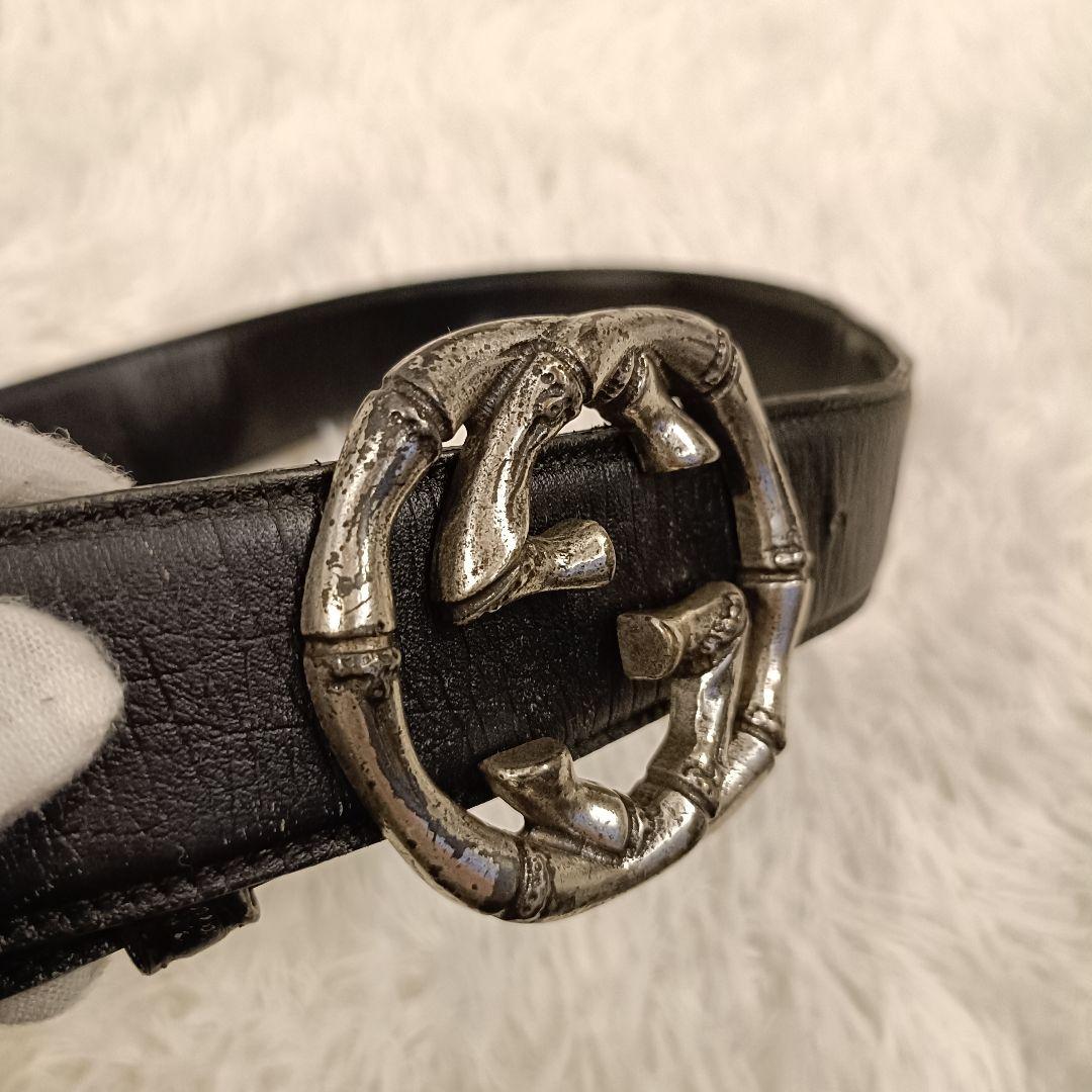 ₩*様 GUCCI✨ GG バンブー　バックル ブラック　ベルト　85cm