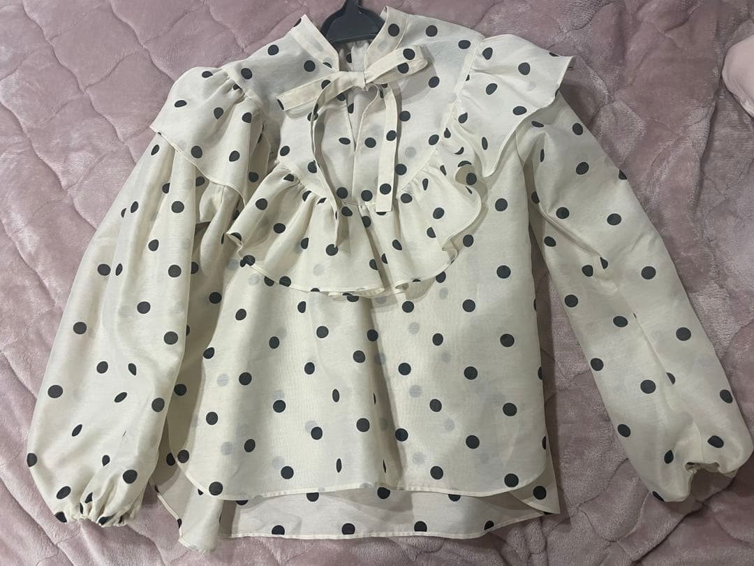 セブンテン シアードットブラウス (アイボリー)S