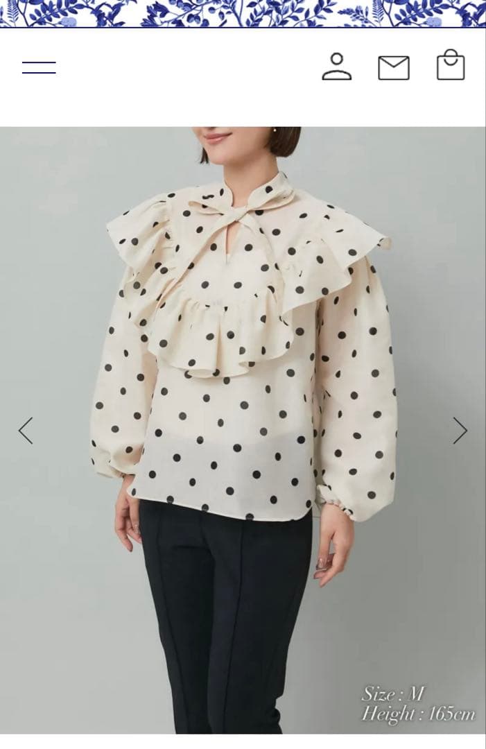 セブンテン シアードットブラウス (アイボリー)S