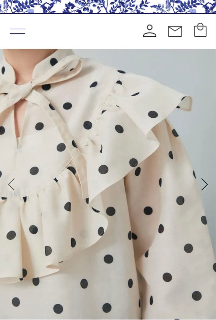 セブンテン シアードットブラウス (アイボリー)S