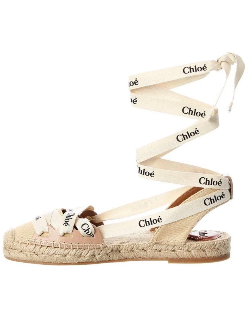 クロエ Chloe レースアップエスパ ドリーユフラット サンダル36