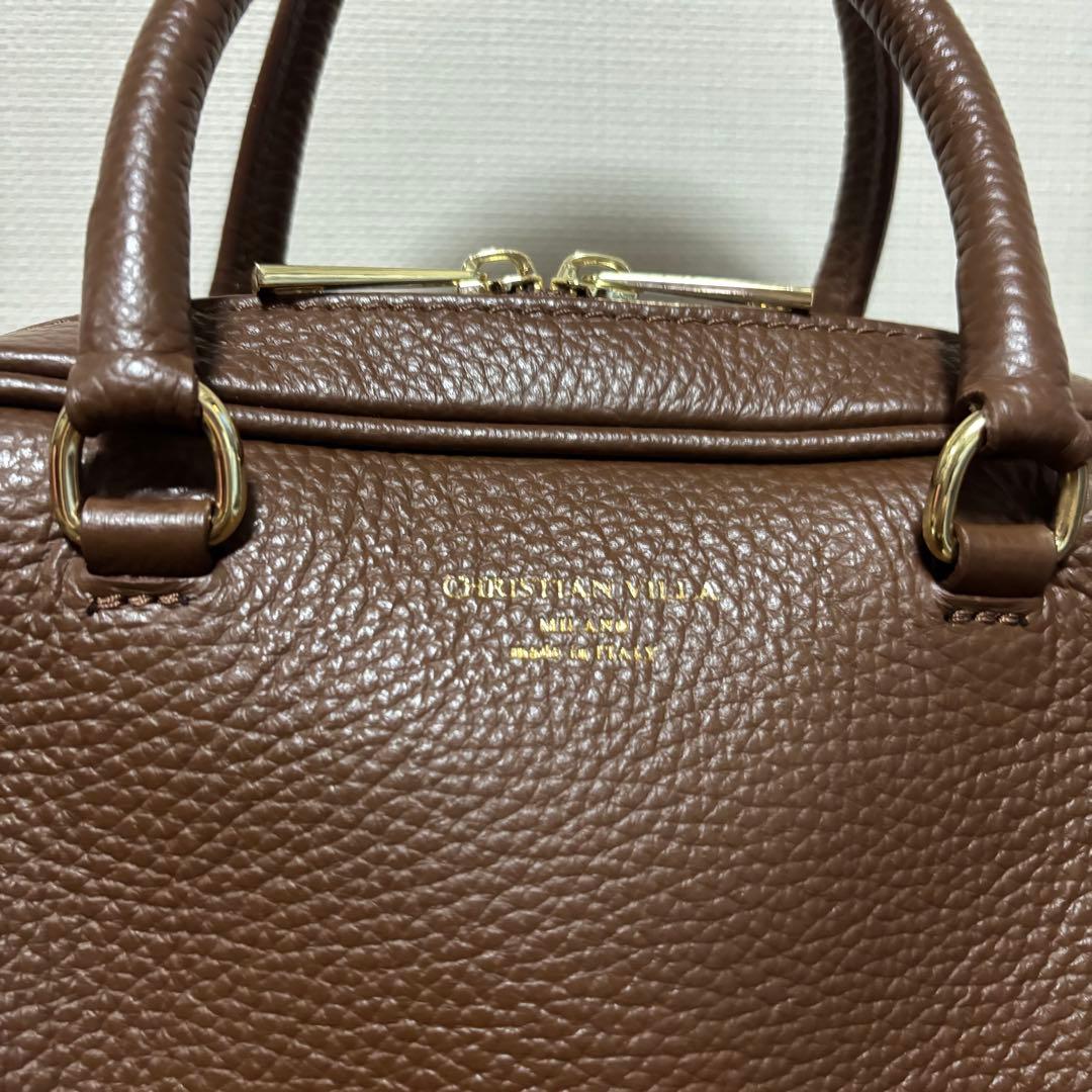 CHRISTIAN VILLA ブラウン 2way ボストンバッグ
