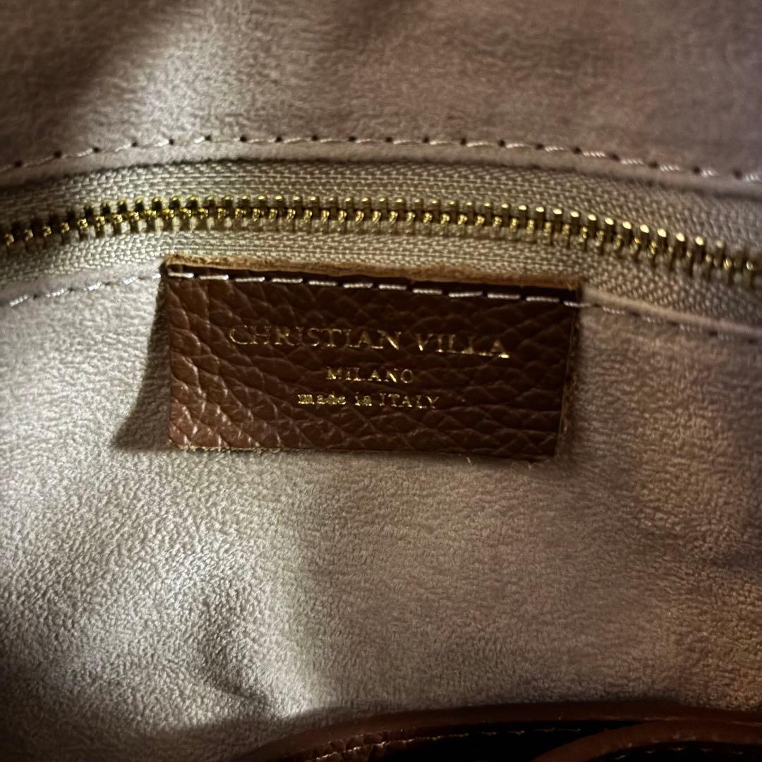 CHRISTIAN VILLA ブラウン 2way ボストンバッグ