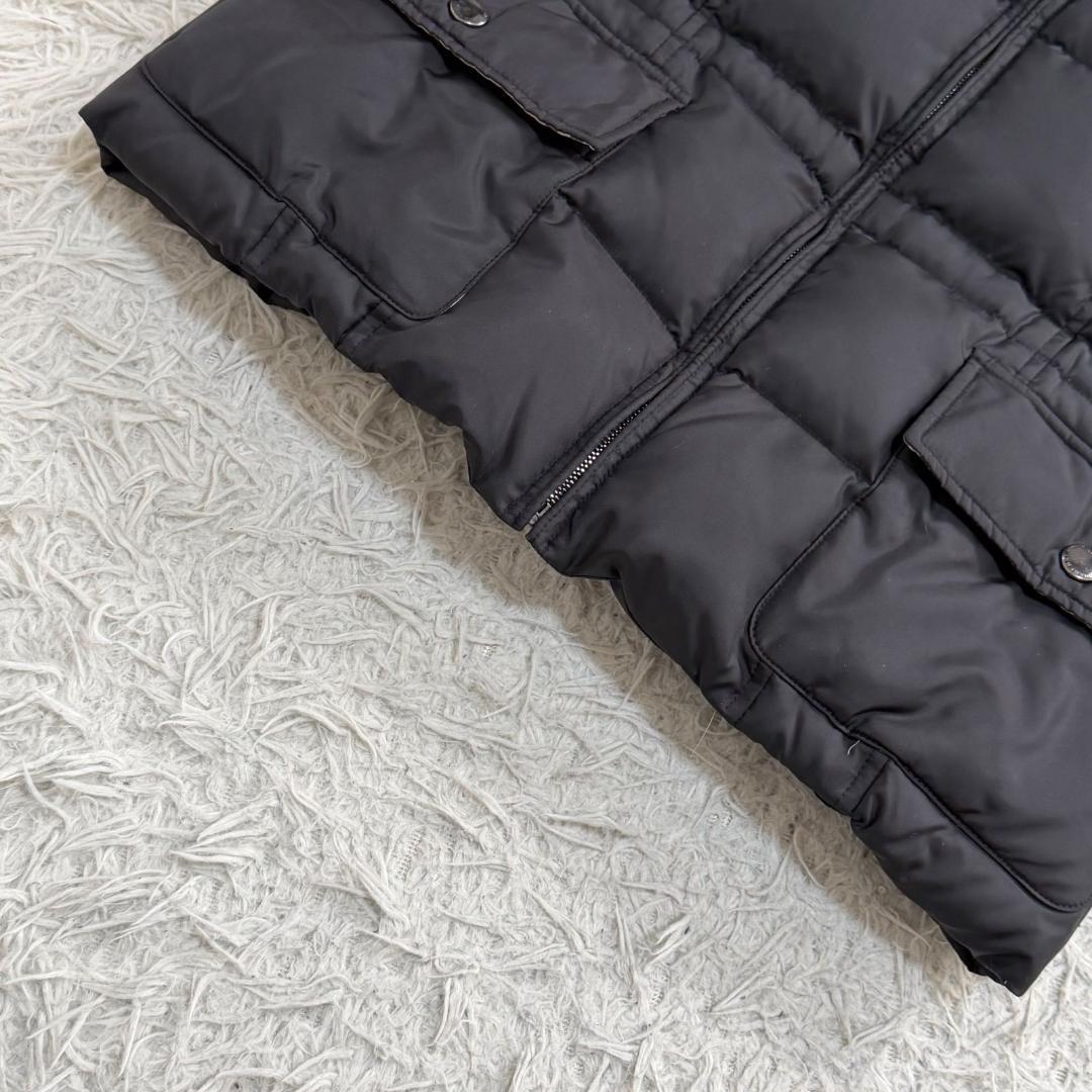 16984✨バーバリーロンドン フォックスファー ノバチェック ダウンベスト 黒