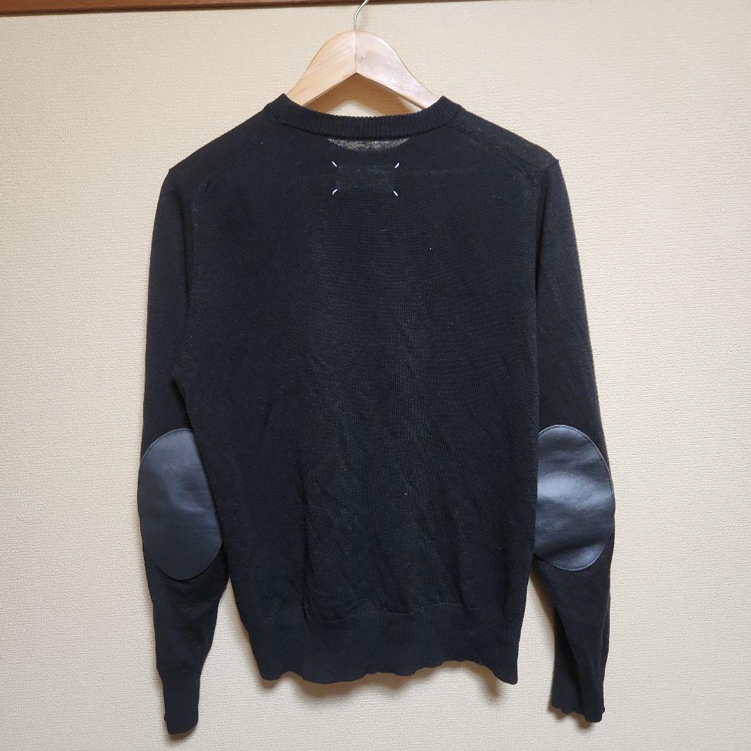 マルジェラ　エルボーパッチ　黒ニット