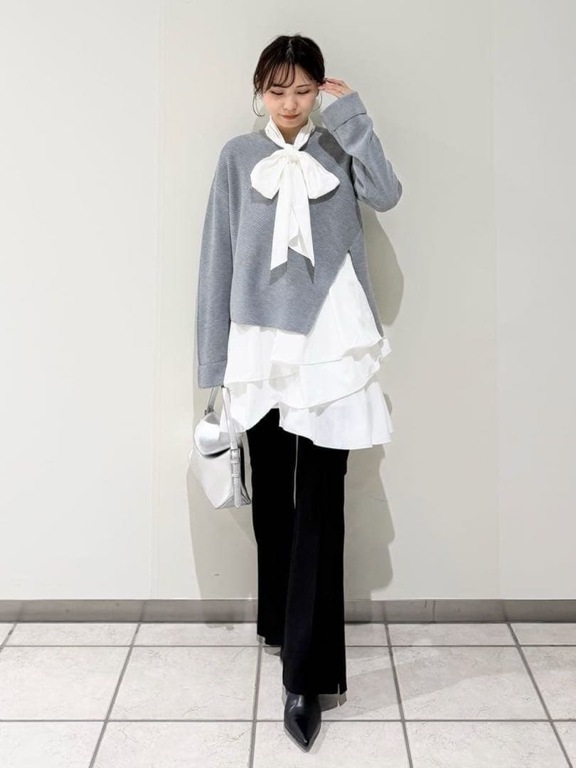 新作新品タグ付き　フレイアイディー♡ リボンタイコンビニットチュニック