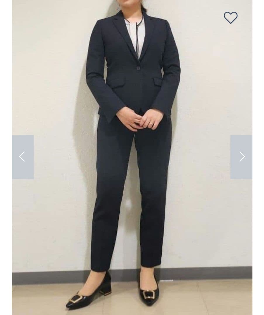 美品 濃紺パンツスーツ　リクルート スーツ　セレモニー　ビジネススーツ
