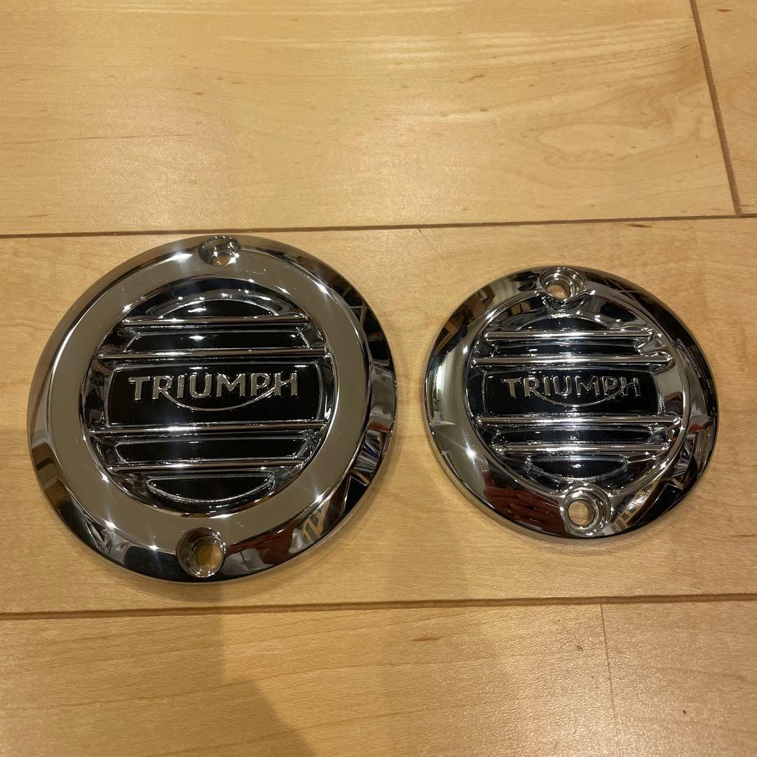 TRIUMPH ボンネビルシリーズ クロームクラッチバッジ＆クロームACGバッジ
