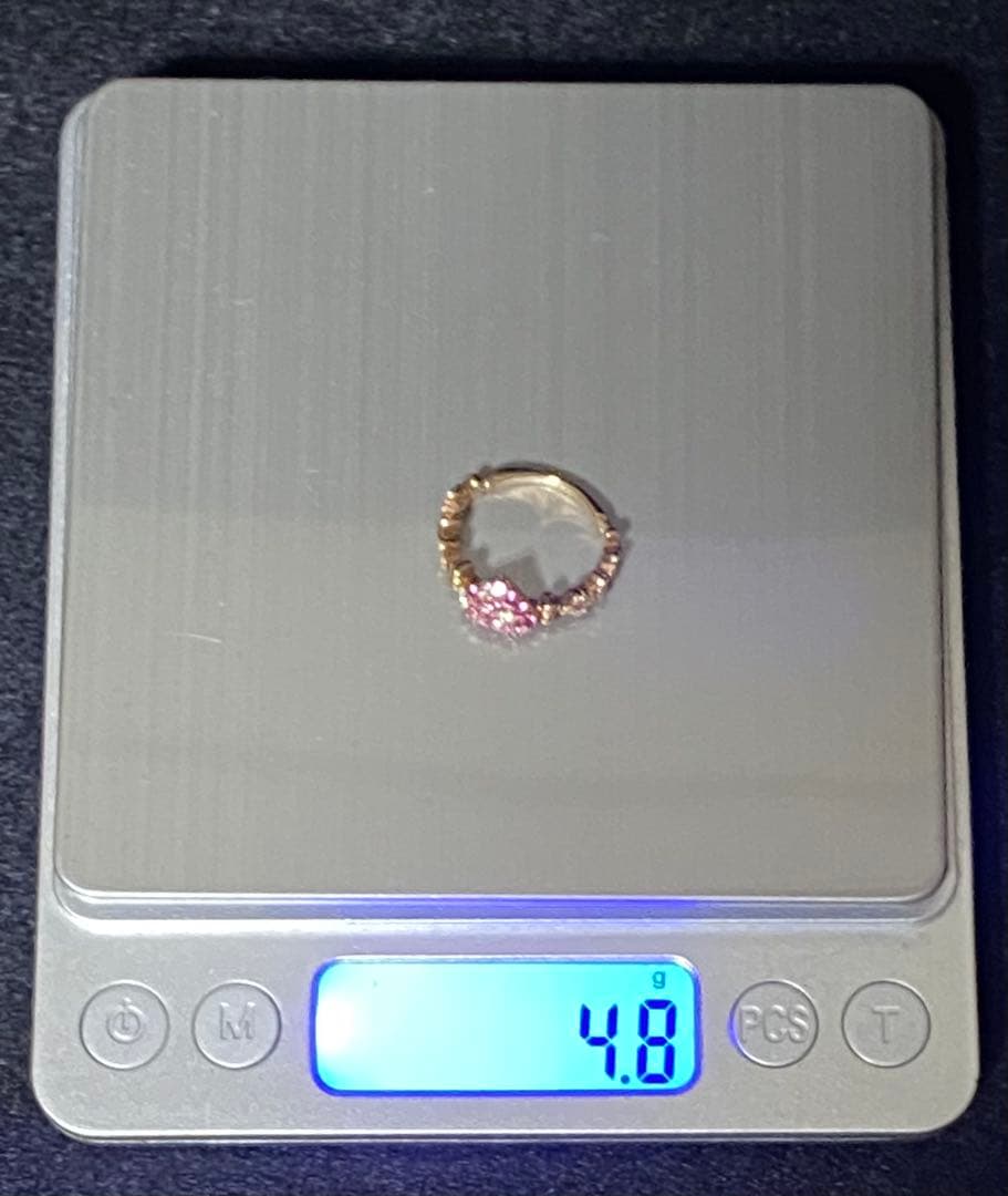 ダイヤモンド ピンクサファイア ハートリング 指輪 リング K18 金