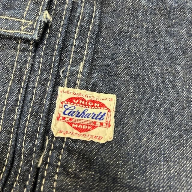 90s carhartt ハートタグ デニムオーバーオール 30 濃紺 復刻
