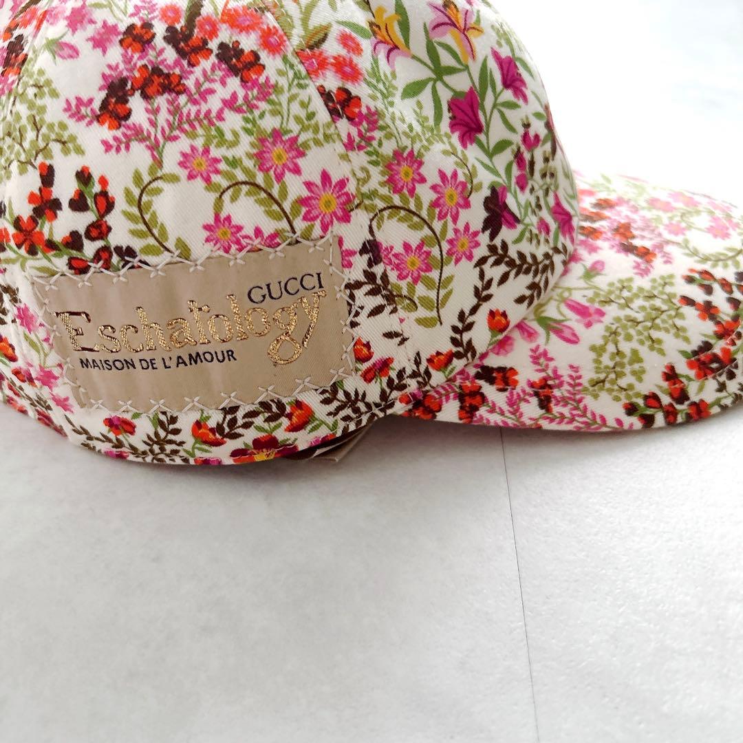 美品✨現行グッチ　フローラル　FLORAL PRINT HATキャップボタニカル