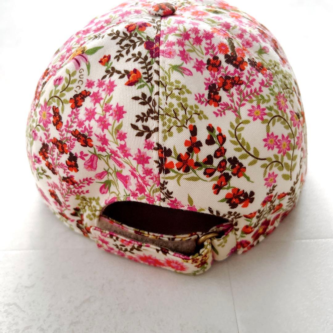 美品✨現行グッチ　フローラル　FLORAL PRINT HATキャップボタニカル