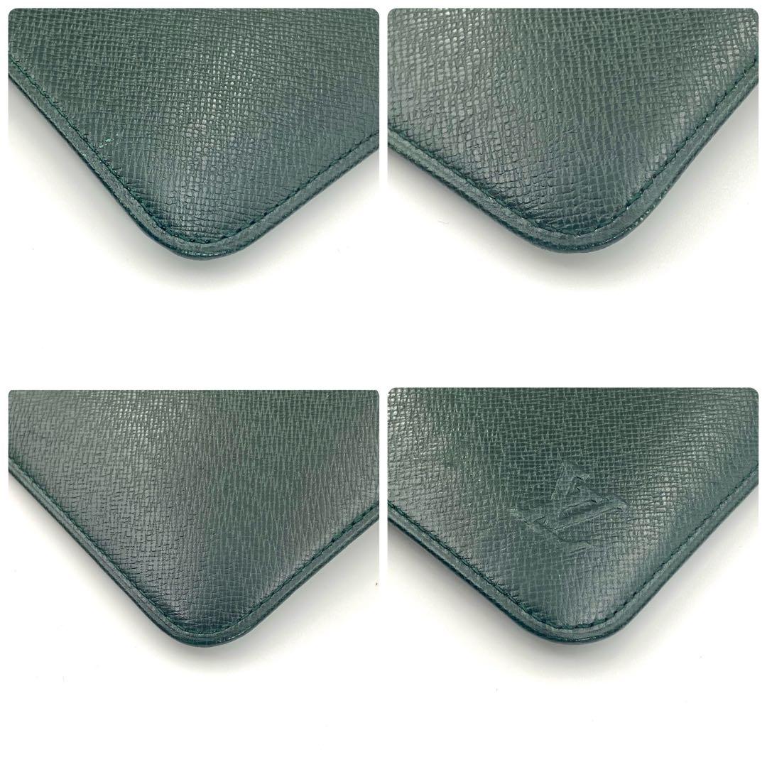 ルイヴィトン タイガ ラウンドファスナー トラベルケース パスポートケース 緑系