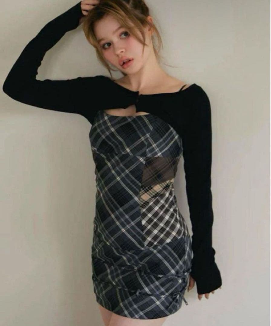 andmary Aine set mini dress グレー