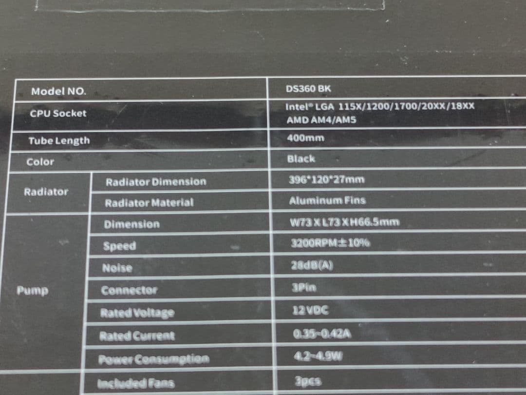 【新品】PCCOOLER CPS DS360 AIO CPU 水冷クーラー