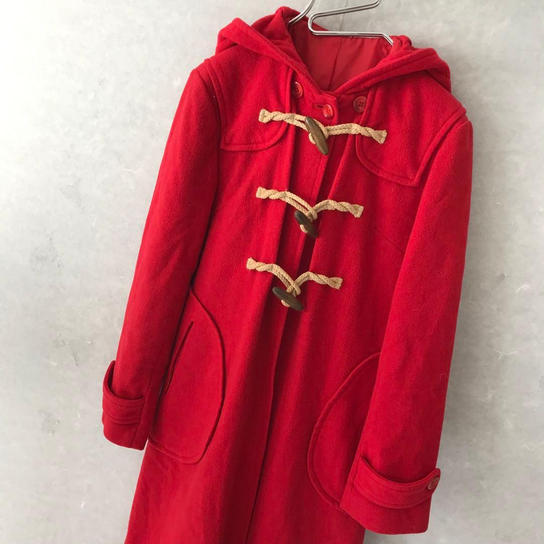 90s ダッフルコート ロングコート レア ヴィンテージ レッド L程