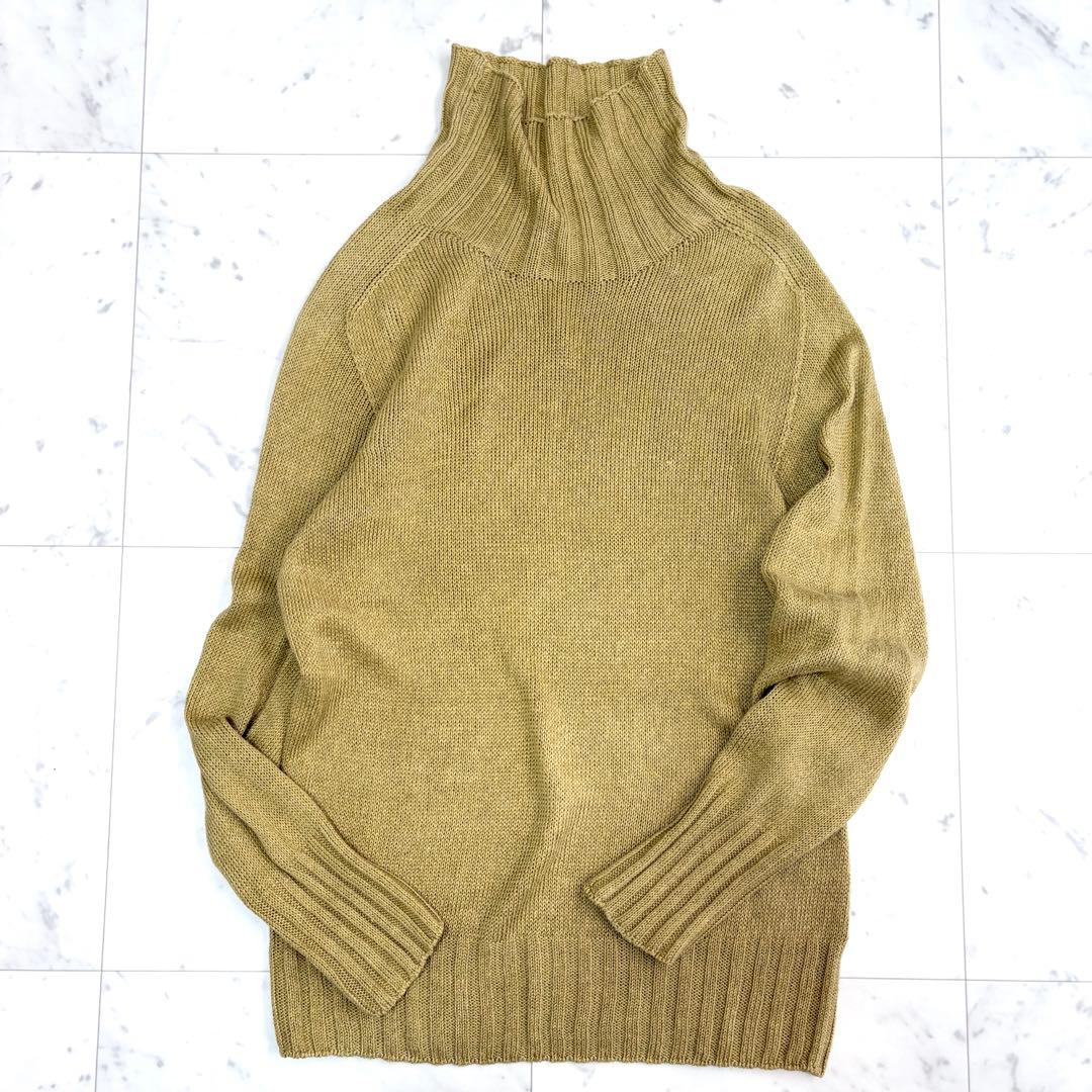 美品 マーガレットハウエル リネンコットンハイネックニット スコットランド製 Ⅱ