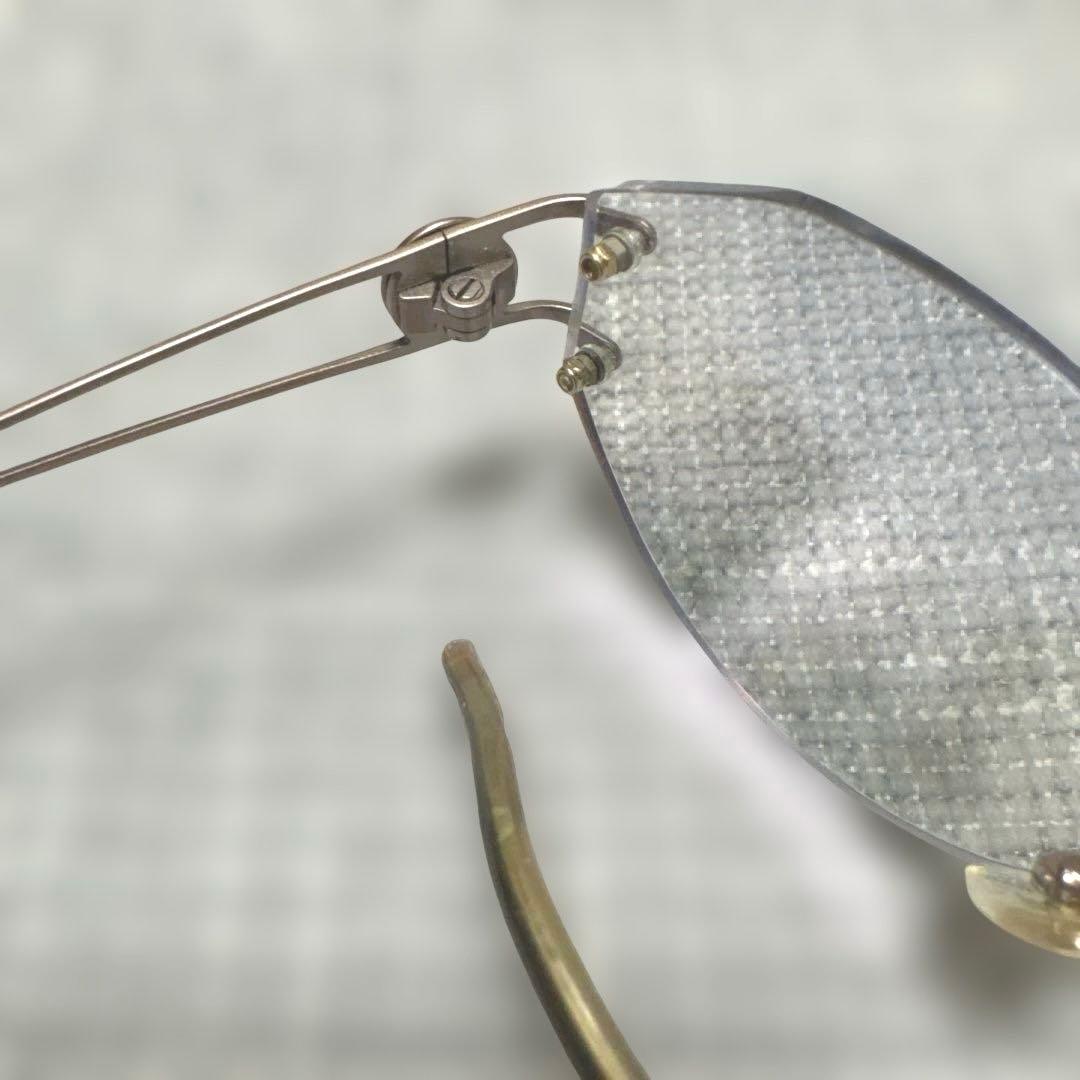 BVLGARIブルガリゴールドメタルフレームクリアレンズサングラス　レディース