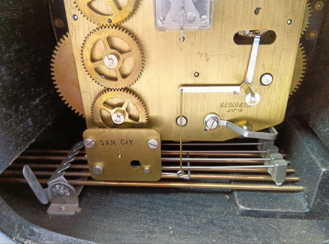 SEIKO セイコー　ゼンマイ式置時計　アンティーク 昭和レトロ　ボンボン時計