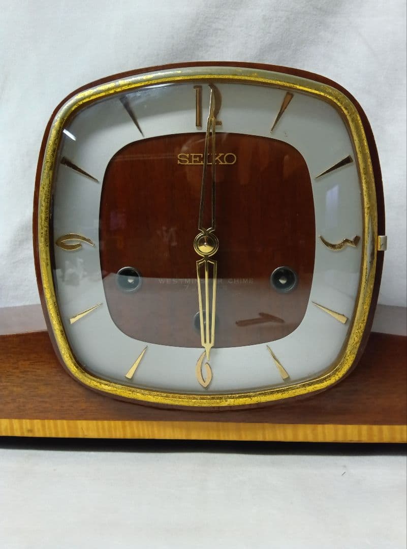SEIKO セイコー　ゼンマイ式置時計　アンティーク 昭和レトロ　ボンボン時計