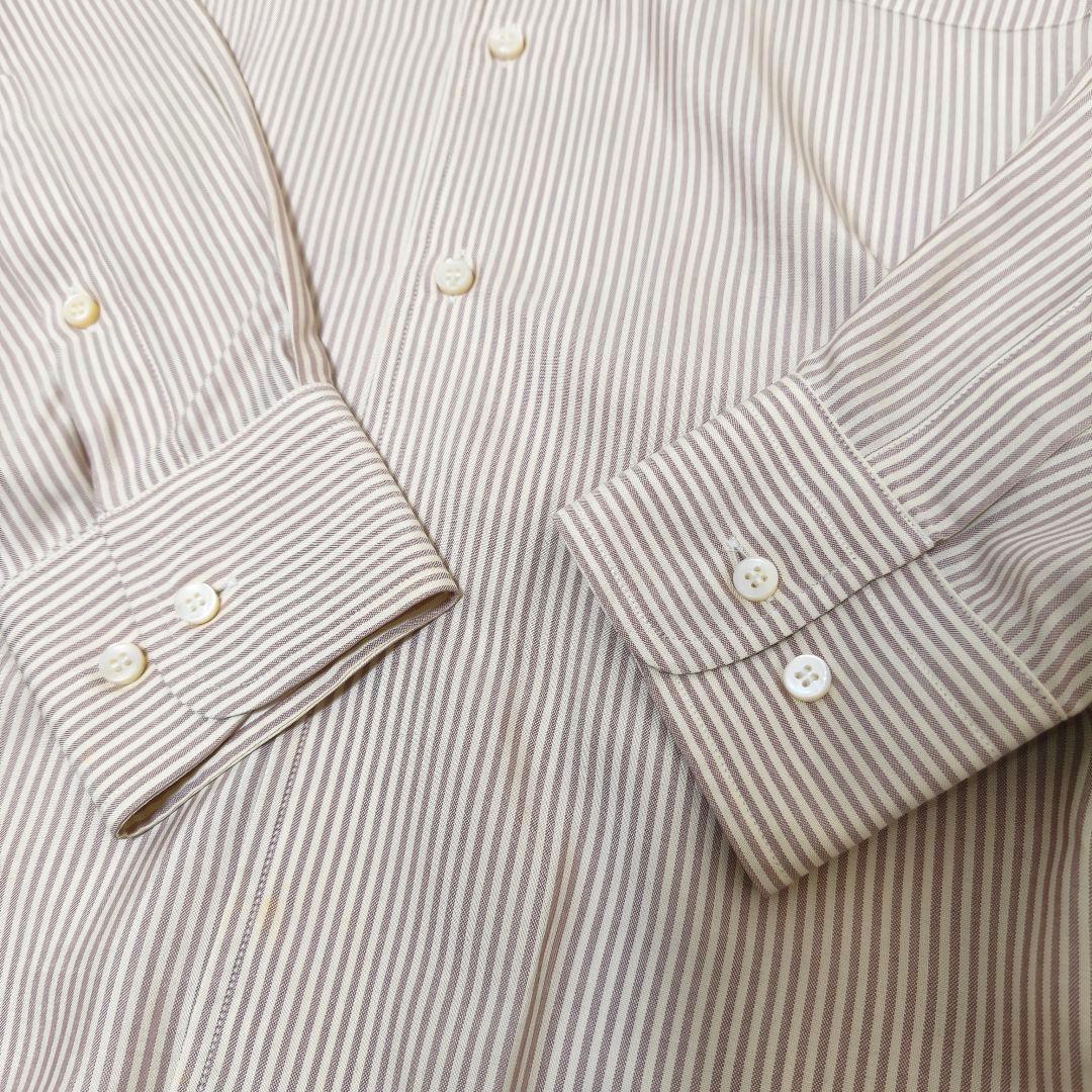 美品✨ロロピアーナ シルク100% ストライプシャツ ベージュ M
