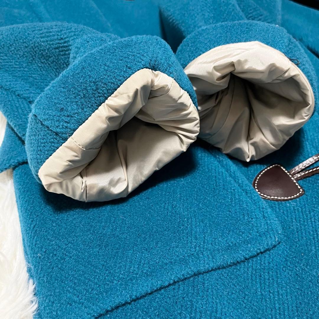 OLD ENGLAND ダッフルコート　ヘリンボーン ライナー付 牛革 ブルー