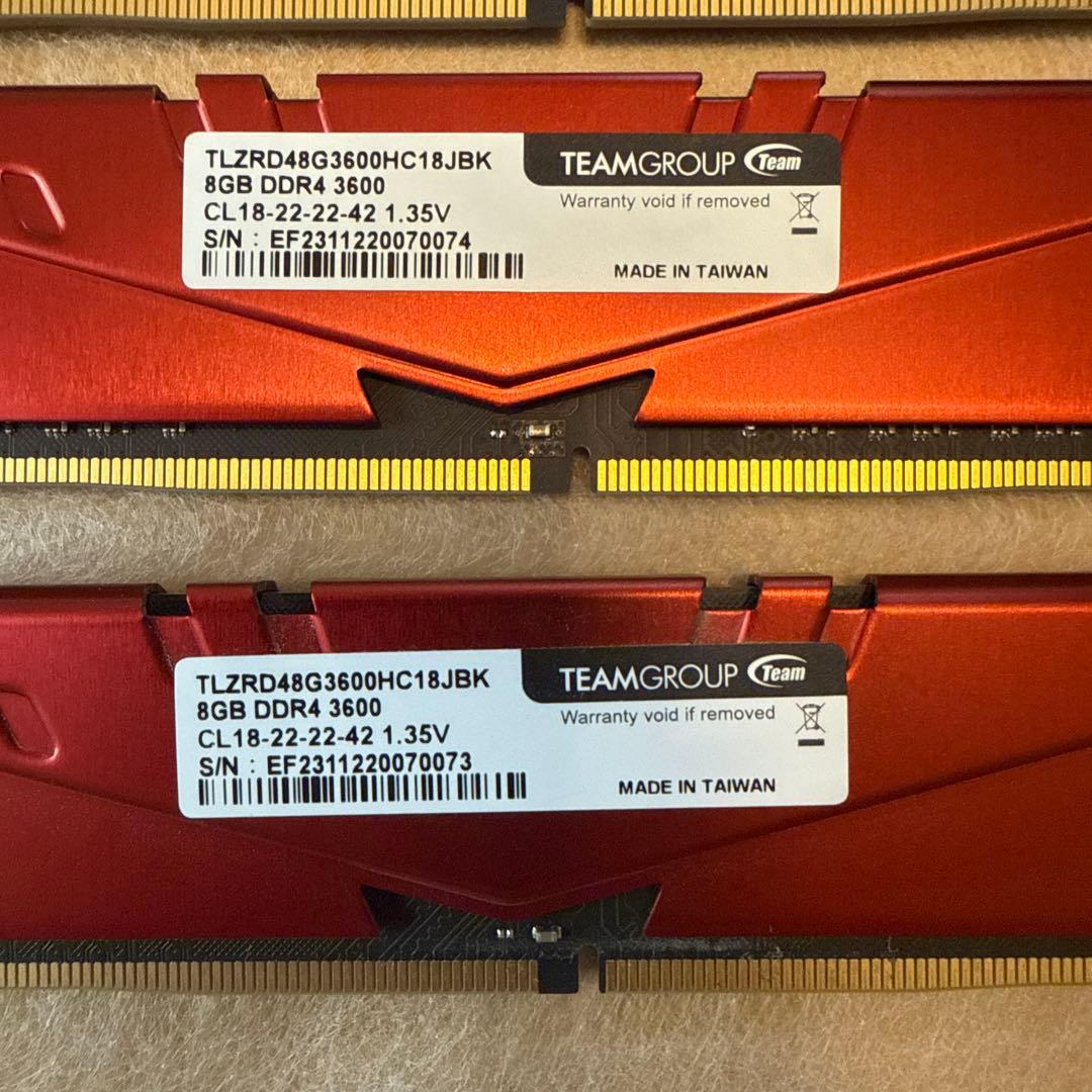 TEAMGROUP VulcanZ DDR4 3600MHz 32GBセット