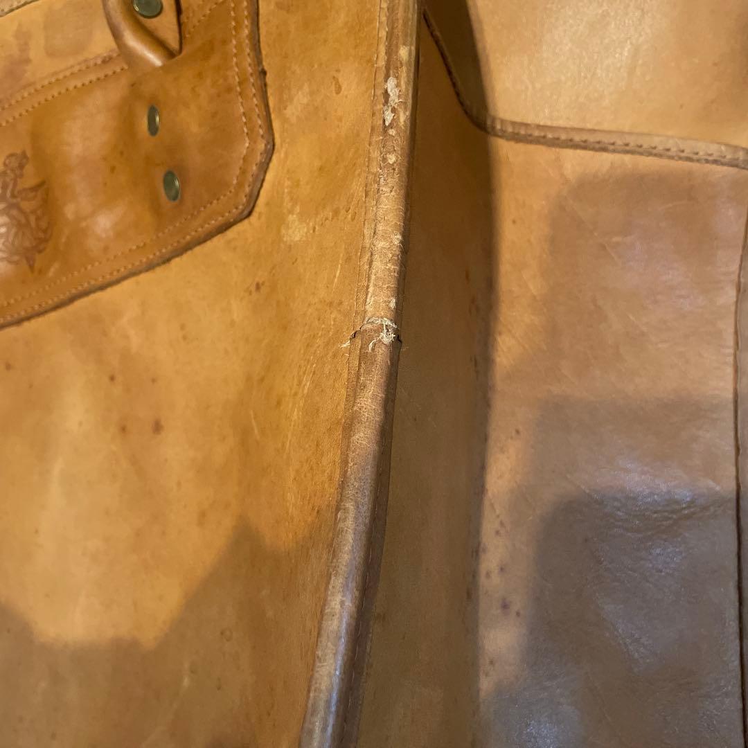 80s〜　GOKEYS ゴーキーズ レザー トートバッグ 大容量 ブラウン