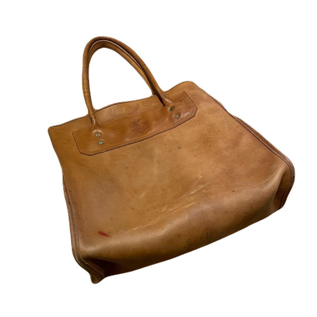 80s〜　GOKEYS ゴーキーズ レザー トートバッグ 大容量 ブラウン