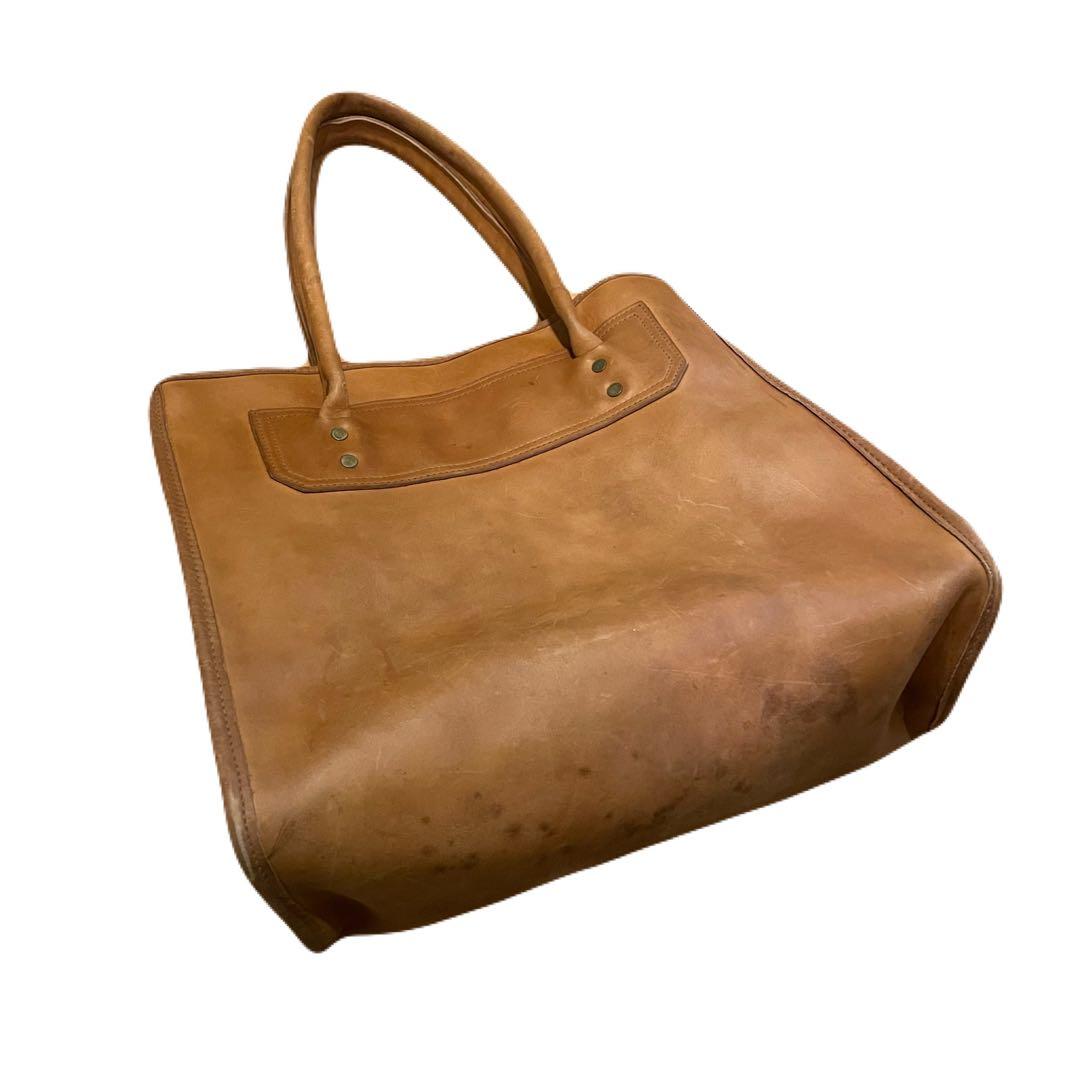 80s〜　GOKEYS ゴーキーズ レザー トートバッグ 大容量 ブラウン