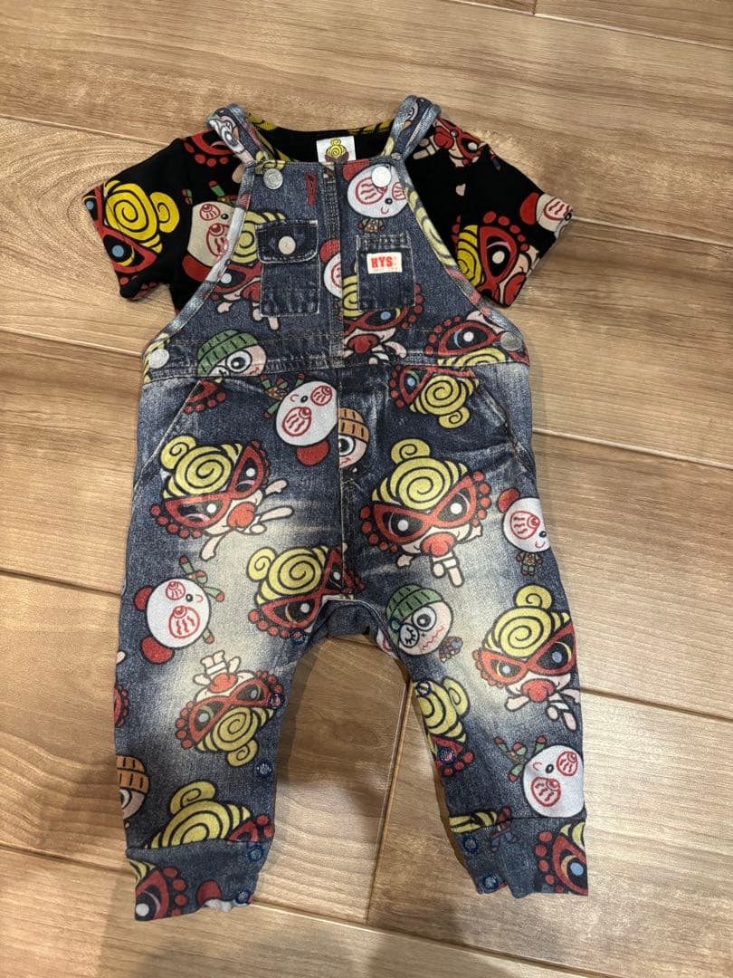 ヒスミニ サロペット tシャツ free 80cm