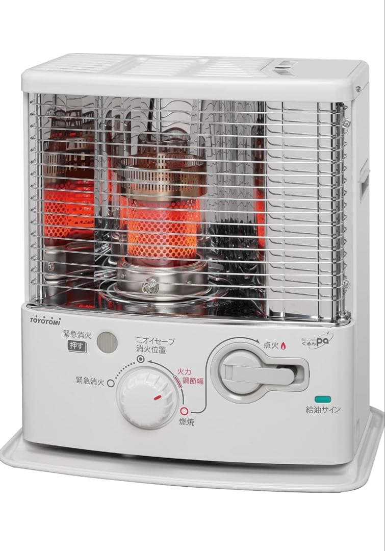 【トヨトミ】反射形 手回し点火 石油ストーブ スリムタイプ RS-G2424(W