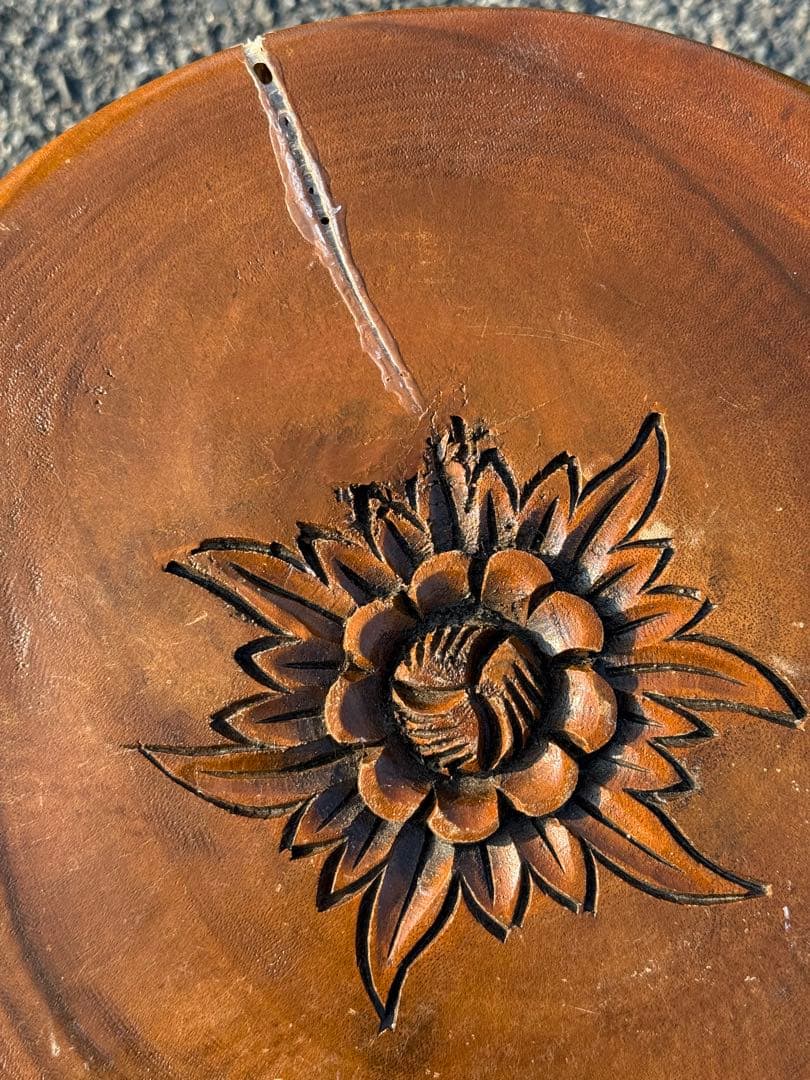 1点モノ♪一本彫 重量感♪ アンティーク スツール 収納樽 タイ ゾウ アジアン