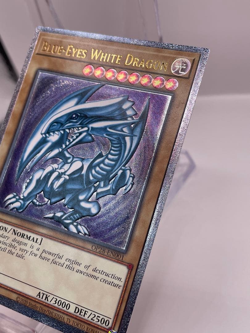 【超彫深め、EU版】希少 青眼の白龍 レリーフ 遊戯王 OTS