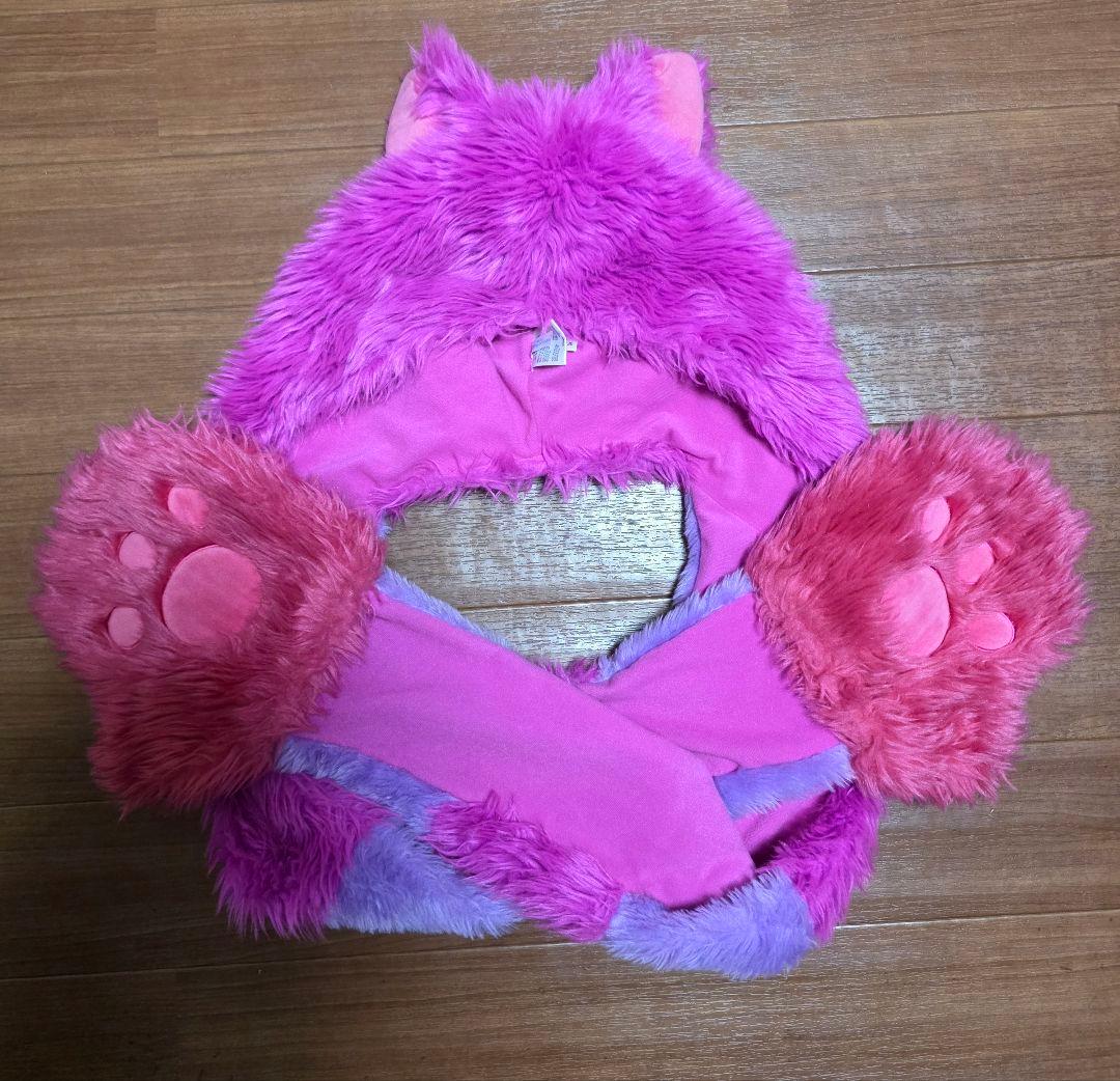 ディズニー 耳付きフード チェシャ猫 マフラーキャップ ファンキャップ