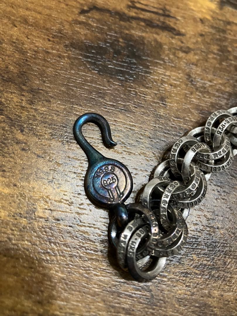 断*中様 クロムハーツ　ダブルリングシルバーブレスレット