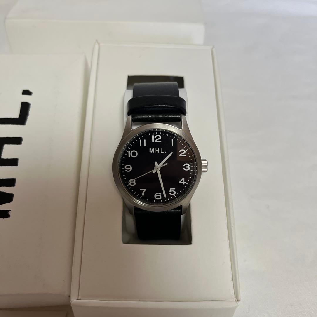 新品 MHL レザー ストラップ ウォッチ 腕時計　マーガレットハウエル 黒