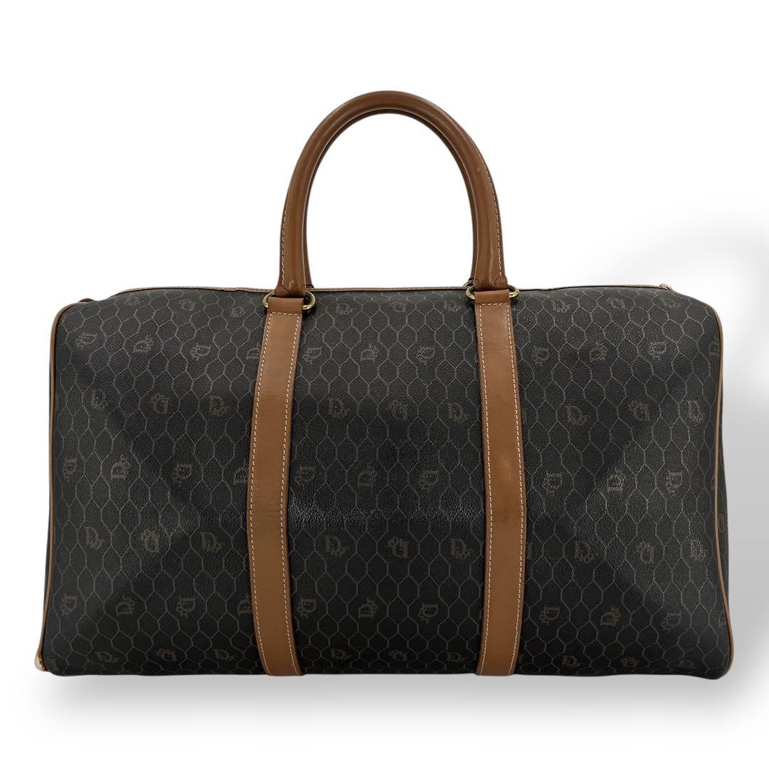 オールド　ディオール　ハニカム　ボストンバッグ　PVCレザー　旅行バッグ　革ロゴ